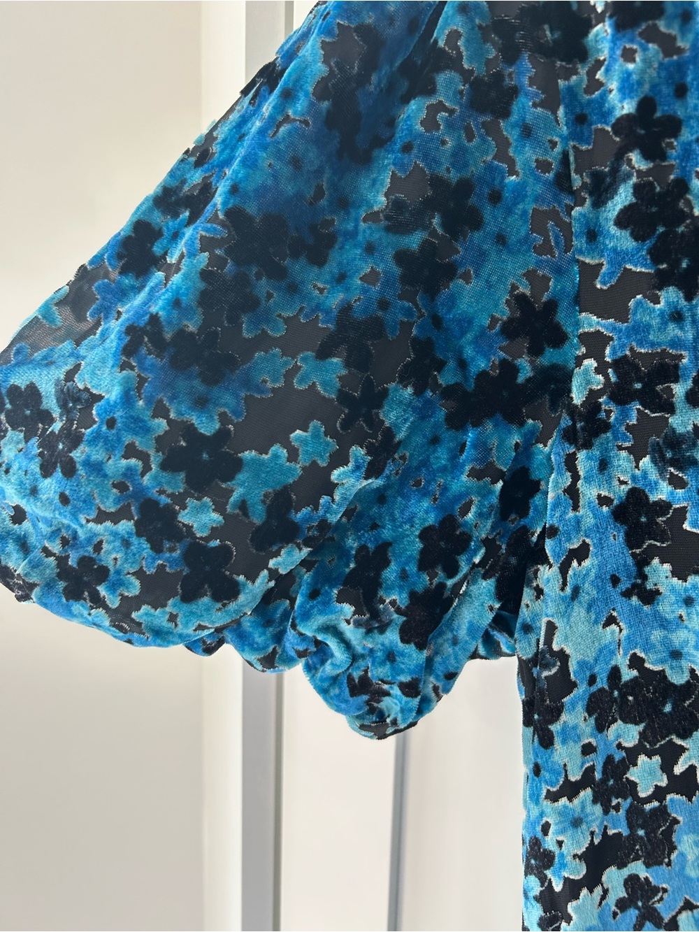 NWT Anthropologie Katerina Blue/Black Floral Velvet V-Neck Maxi Dress Size Small - Picture 8 of 13